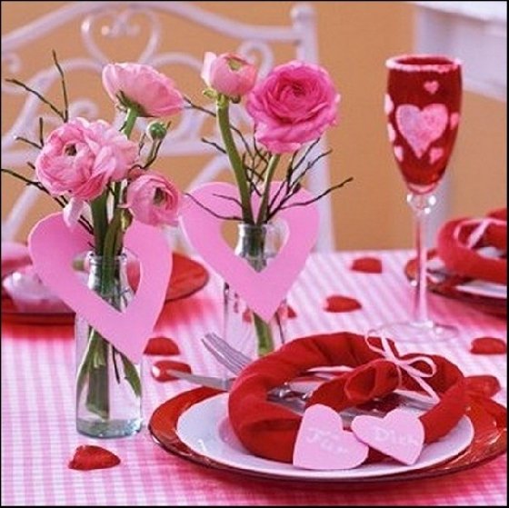 Decoração de mesa para o dia dos namorados