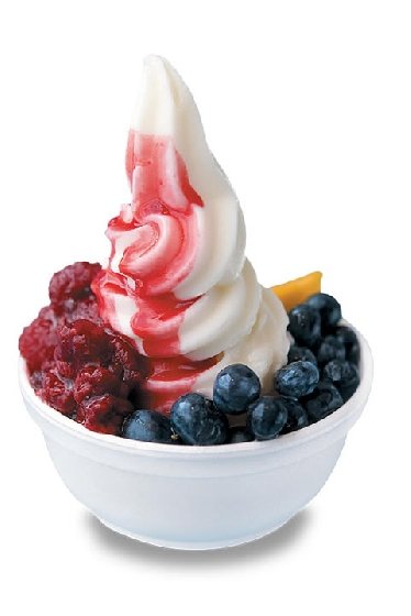 Frozen Yogurt com frutas e caldas - Social Media Buff