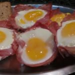 Cestinhas de presunto com ovo