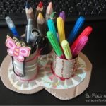 Porta treco feito com rolos de papel higiênico