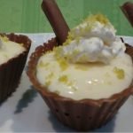 Cestinhas de chocolate com mousse de limão siciliano