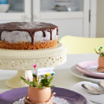 Cheesecake sem forno de mirtilo e chocolate