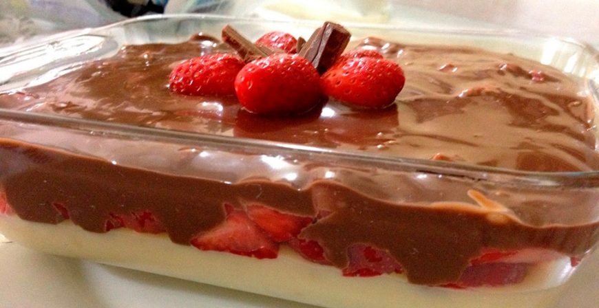 Receita de bombom aberto de morango