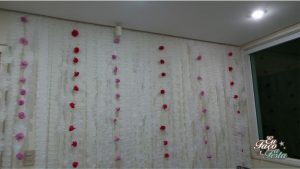 Mural de festa papel crepom