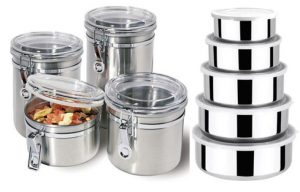Potes de inox para cozinha