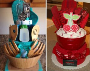 bolo de itens para chá de cozinha