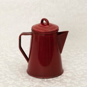 Bule esmaltado vermelho 20 cm altura c/ tampa