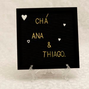 Quadro Letrinhas Preto Gold