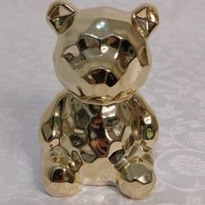Ursinho Martelado Cerâmica Dourado