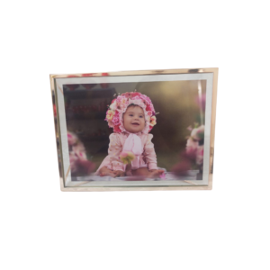 Porta Retrato vidro com moldura rose gold