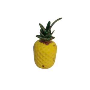 Abacaxi Decorativo cerâmica verde e amarelo