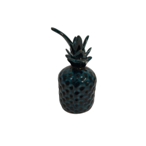 Abacaxi Decorativo cerâmica azul petróleo