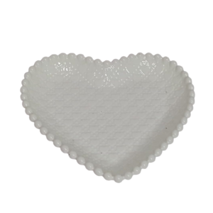 Prato sobremesa porcelana coração tex