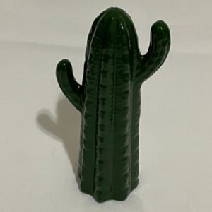 Cacto cerâmica esmaltada verde escuro