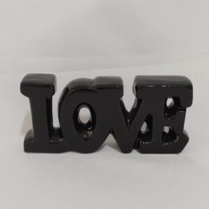 Love decoração cerâmica preto