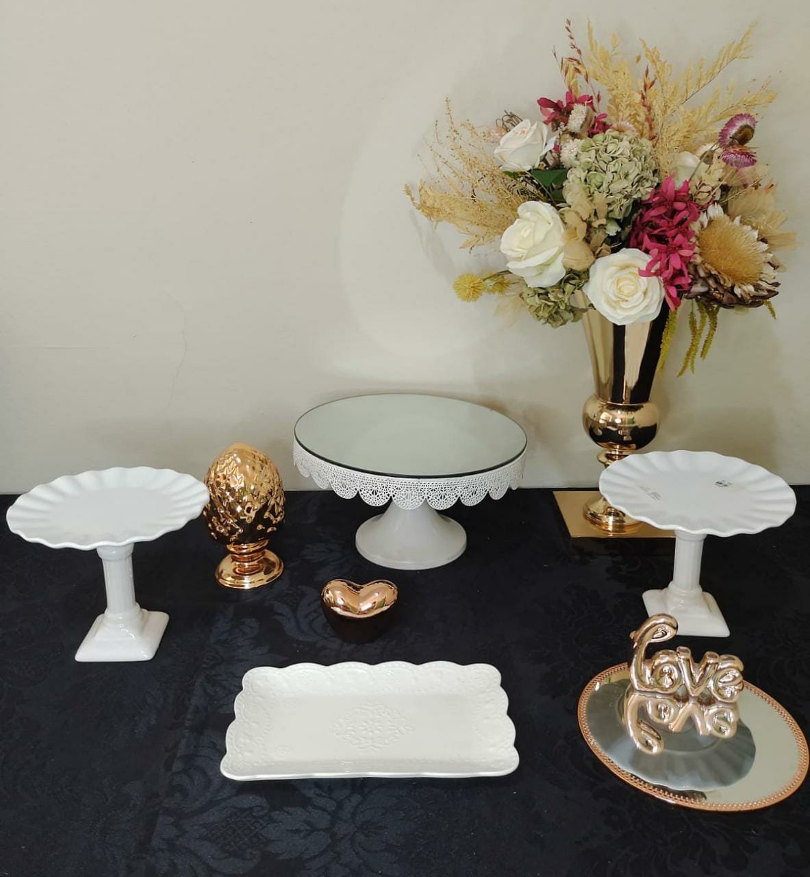 Kit peças de mesa Champanhe
