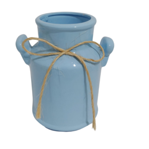 Leiteira decorativa cerâmica azul bebê
