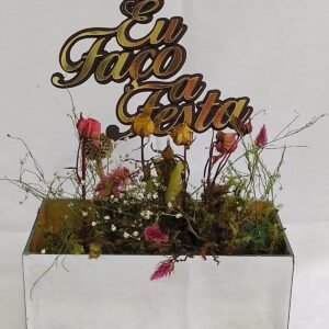 Centro de mesa espelhado retangular